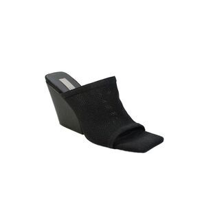 Stella McCartney Womens Open Knit Square Toe Wedge Heels Shoes Black Size 8